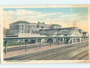 Pre-Chrome TRAIN STATION DEPOT Burlington Vermont VT AH6554