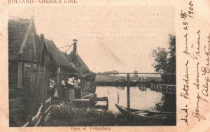 Vintage Postcard 1905 America Line Volendam Fishing Village Holland Netherlands 