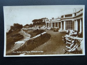 Essex WESTCLIFF ON SEA New Shelter & Slopes c1930s RP Postcard