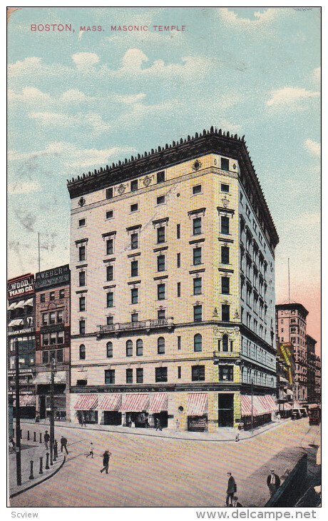 BOSTON, Massachusetts, PU-1911; Masonic Temple