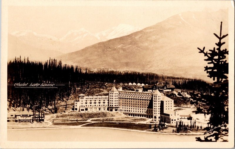 RPPC View of Chalet Lake Louise Alberta Canada Vintage Postcard K57 