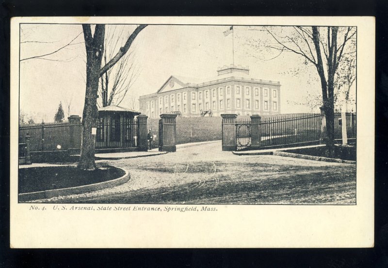 Springfield, Massachusetts/MA/Mass Postcard, US Arsenal, State Street Entrance