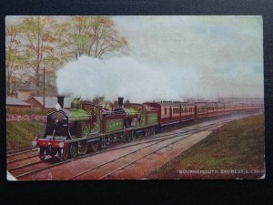 London & South Western Railway BOURNMOUTH EXPRESS Steam Loco c191o Postcard