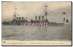 Postcard Old War Ship Cruiser Waldeck Rousseau Breastplate