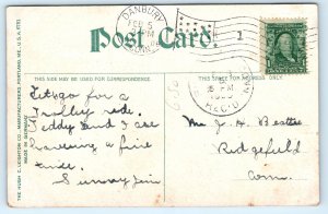 CT Danbury Connecticut West Divison Street Trolley Postcard