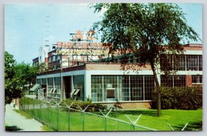 Flint Michigan~General Motors Corp~AC Spark Plug Division~Sign~Fence~1957 PC
