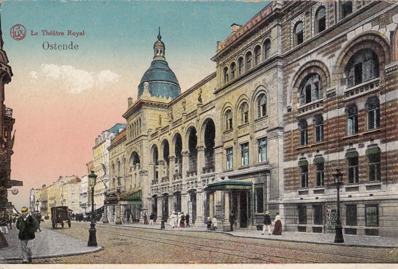 BELGIUM OSTENDE ROYAL THEATRE ANIMATED STREET VIEW