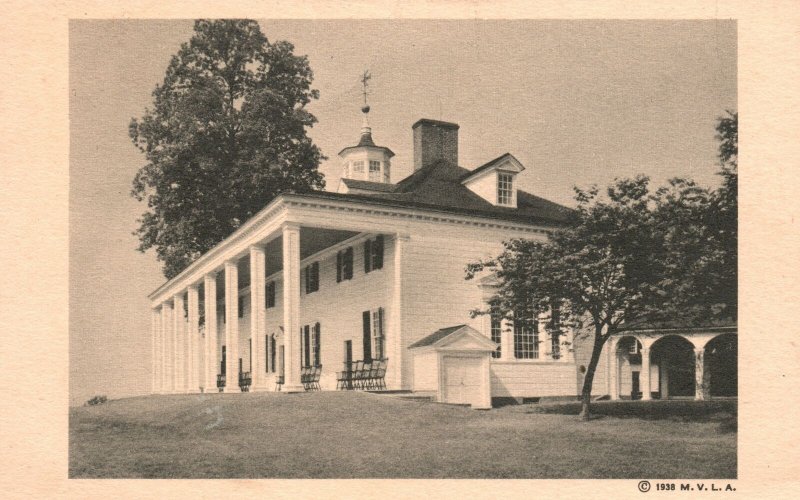 Vintage Postcard The Mount Vernon Mansion East Front By Ladies' Association VA
