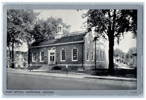 1948 View of Post Office Building Entrance in Nappanee Indiana IN Postcard