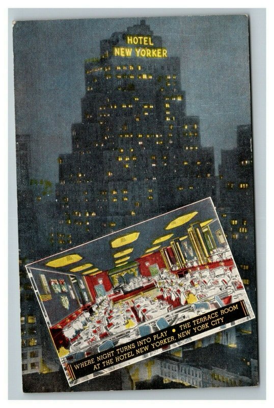 Vintage 1940's Advertising Postcard Hotel New Yorker 34th St. New York City NY