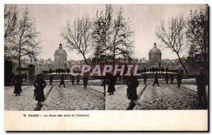 Old Postcard Paris Pont des Arts Institute and I