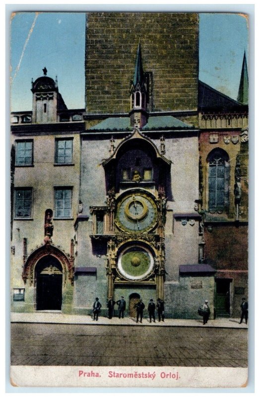 c1910 Staromestsky Clock Prague Czech Republic Antique Posted Postcard