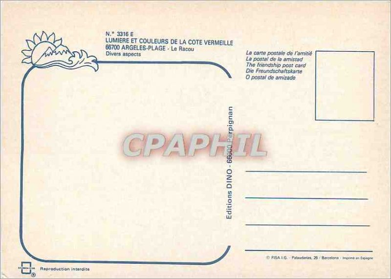 Modern Postcard Argeles Beach Train