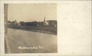 Shubenacadie Nova Scotia NS Town Church c1910 Real Photo Vintage Postcard