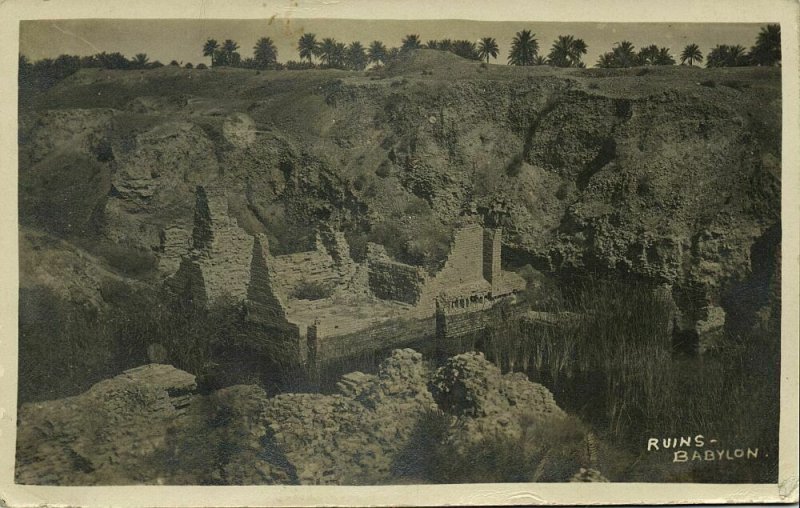 iraq, BABYLON BABIL بابل, Mesopotamia, Ruins (1920s) RPPC Postcard 