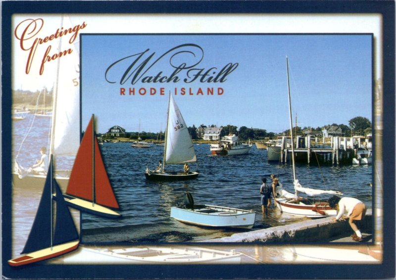 Postcard RI Westerly - Greetings from Watch Hill Rhode Island