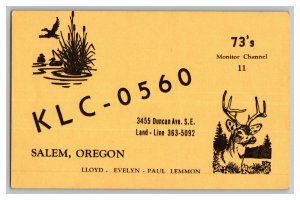 QSL Radio Card From Salem Oregon KLC - 0560