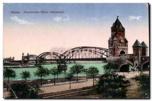 Postcard Old Rheinbrucke Mainz Mainz Wiesbaden