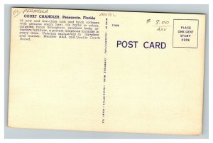 Vintage 1930's Postcard Court Chandler Residential Development Pensacola Florida 