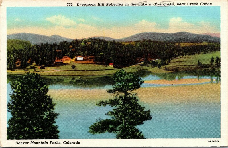 Vtg Lake at Evergreen Hill Golf Course Bear Creek Canon Colorado CO Postcard