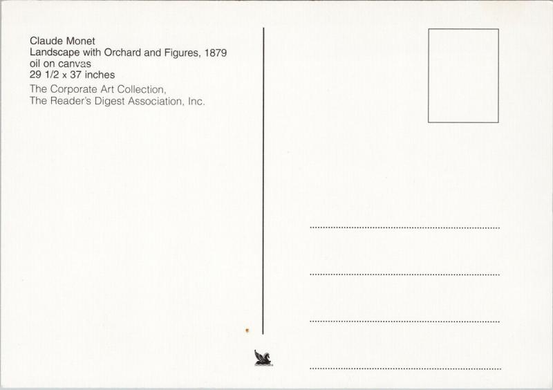 Claude Monet 'Landscape with Orchards and Figures, 1879' Art Postcard D91