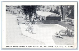 Keene New Hampshire Postcard Rocky Brook Motel Gift Shop c1940 Vintage Antique