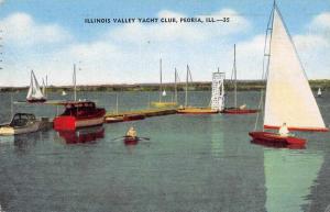 Peoria Illinois Valley Yacht Club Sailing Antique Postcard J76259