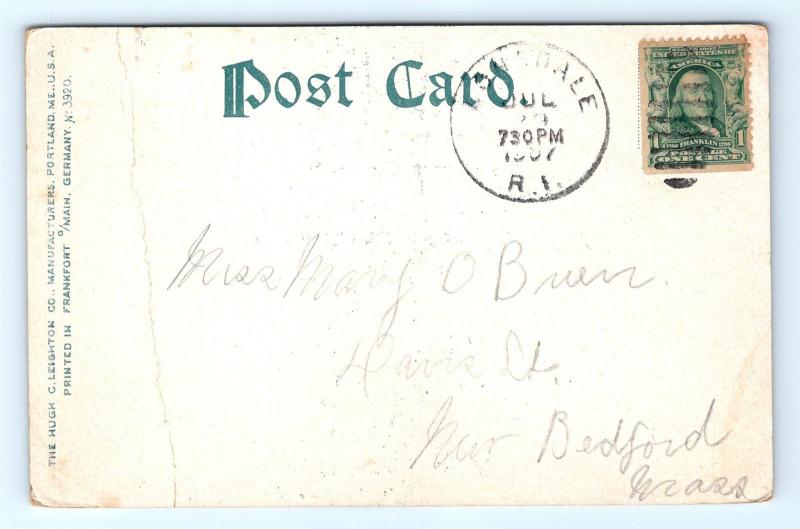 Postcard RI Valley Falls Catholic Institute 1907 View F23