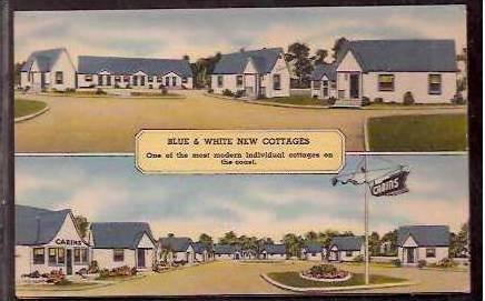 FL St Augustine Blue & White New Cottages 1948