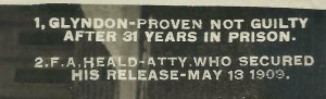 Fort Madison IOWA RPPC 1909 PRISONER FREED Prison Attorney PROVEN NOT GUILTY 