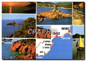 Postcard Modern Riviera France Cannes Antibes Miramar Napoule Le Trayas Agay ...