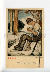 3159666 ART NOUVEAU WWI Belgium RED CROSS Peasant w/ Snake OLD