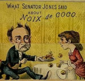 1880's What Senator Jones Said Noix de Coco Cocoanut Warner Merritt Philadelphia