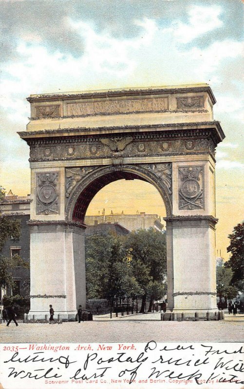 Washington Arch, Manhattan, New York City, Early Postcard used in 1906