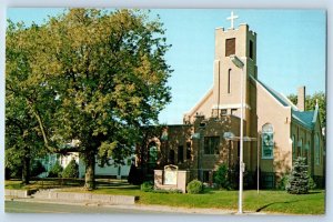 1960 Cumberland Wisconsin Postcard Augustana Lutheran Church L. C. A. Second Ave