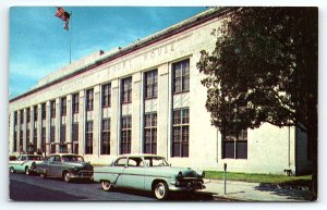 1950s KEY WEST FL UNITED STATES POST OFFICE STREET VIEW OLD CARS POSTCARD P3766