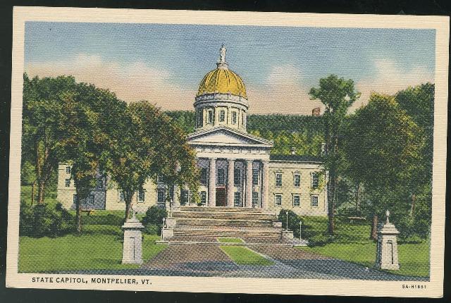 Vermont State Capitol Montpelier VT Vintage Curteich 1935 Linen Postcard