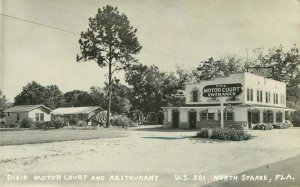 Dixie Motor Court Restaurant North Starke Florida 1940s RPPC Photo Postcard 7883