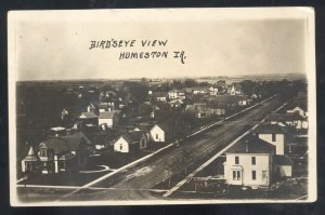 RPPC HUMESTON IOWA DOWNTOWN STREET BIRDSEYE VIEW VINTAGE REAL PHOTO POSTCARD