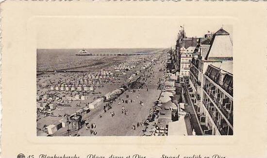 Belgium Blankenberge Plage digue et Pier 1932