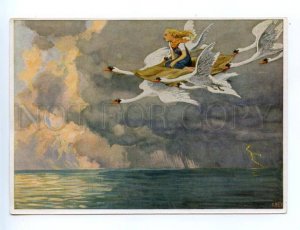 167932 Andersen Wild Swans Flight by Paul HEY old Tobacco Card