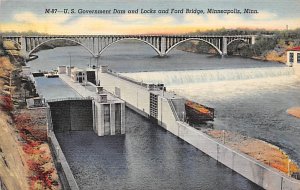 US Government Dam and Locks Ford Bridge US Government Dam and Locks Ford Brid...