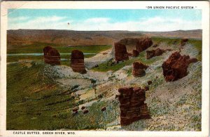 Postcard NATURE SCENE Green River Wyoming WY AL7132