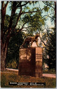 Bronze Catamount Site Of Tavern Bennington Vermont Grounds & Historical Postcard