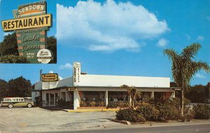 Cypress Gardens, Florida SUNDOWN RESTAURANT Roadside Winter Haven 1950s Postcard