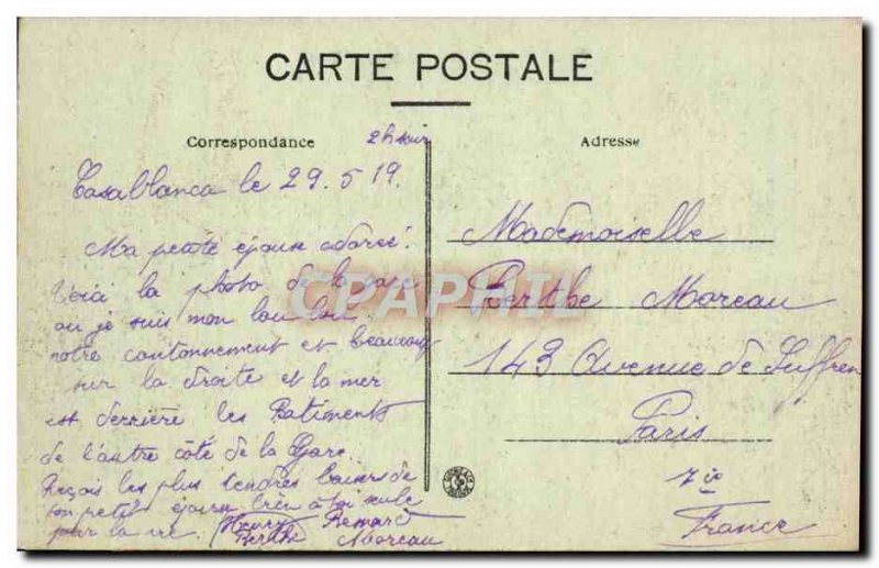 Old Postcard Casablanca Gare De Rabat Train