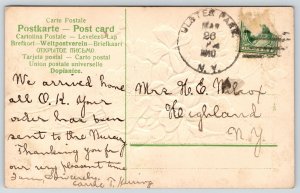 Catherine Klein Easter Greetings~African Violets Bouquet~Gold Leaf Embossed~1910