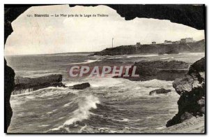 Old Postcard Biarritz Sea Taken from the Lodge of Theater