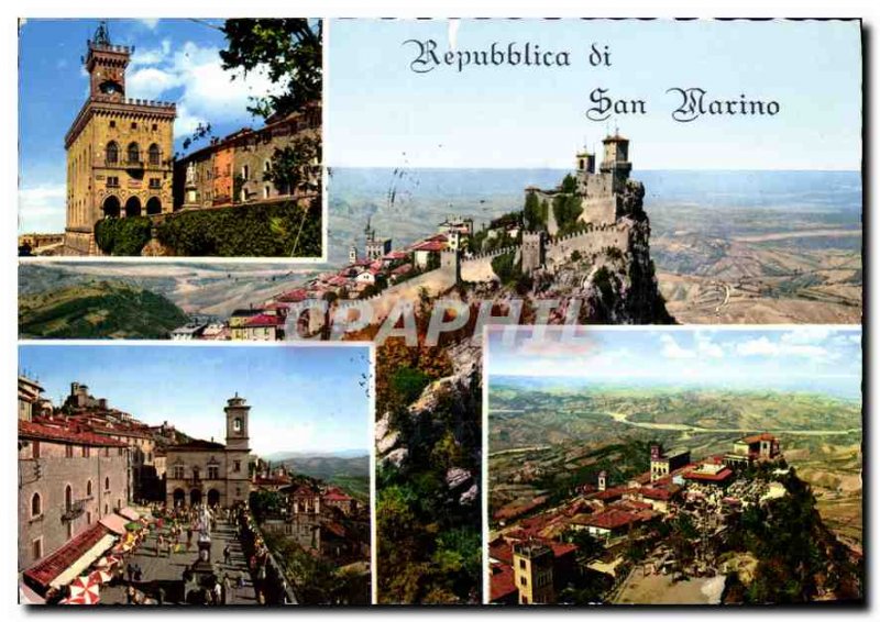 Postcard Modern Repubblica di S Marino Palazzo del Governo panorama Piazza de...