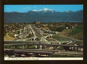 San Bernardino, California/CA Postcard, Long Beach Freeway, Near Mint!